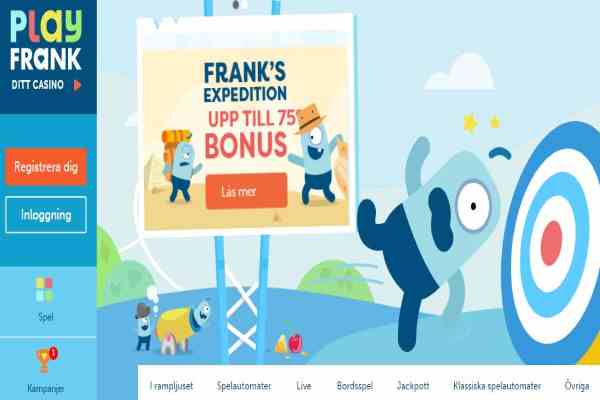 Play Frank Screenshot Welcome Bonus